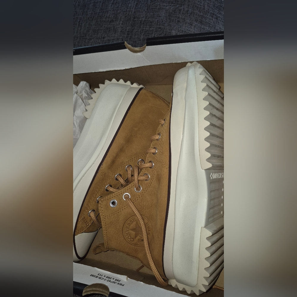 Converse Brown High-Top Sneakers with Unique Sole